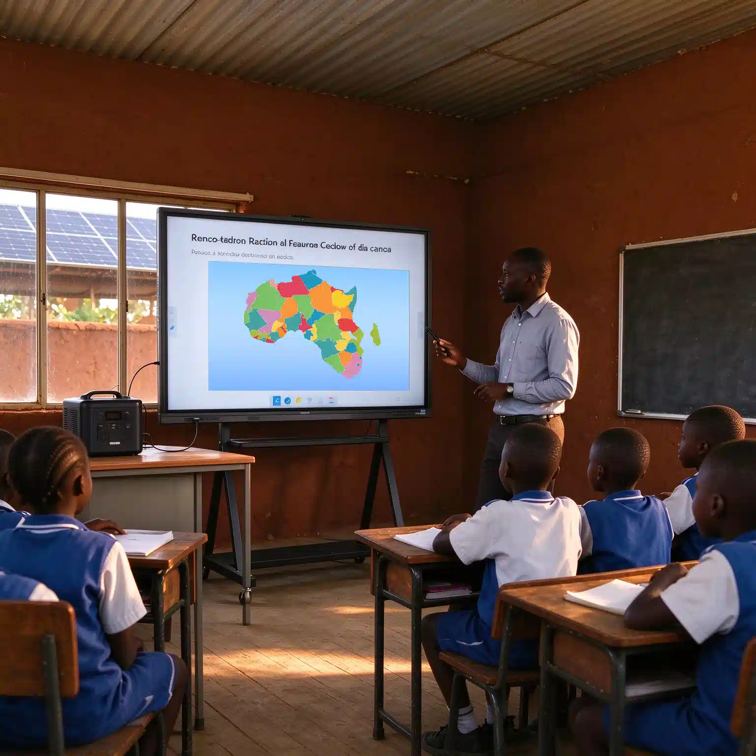 Off-Grid Solar Interactive Flat Panel Solution for Rwanda 4K Android 14